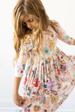 Mila & Rose | Peace & Smiles 3/4 Sleeve Pocket Twirl Dress