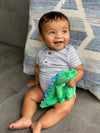 Itzy Lovey Green Dino Plush with Silicone Teether Toy