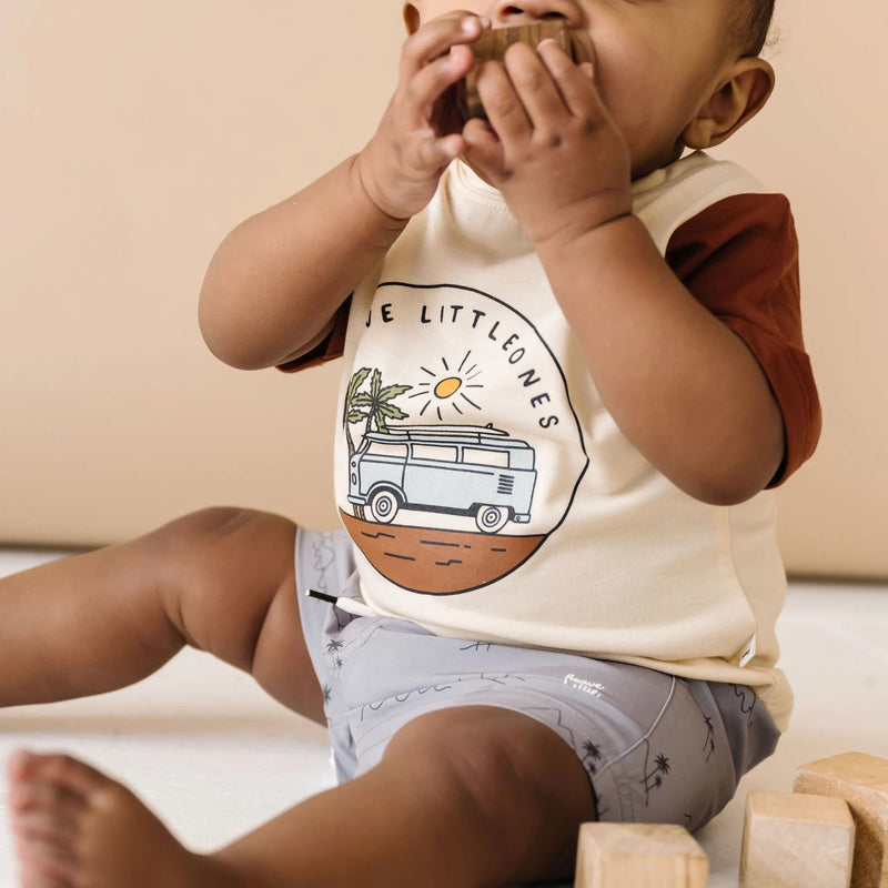 Brave Little Ones VW Bus With Rust Sleeves Shirt