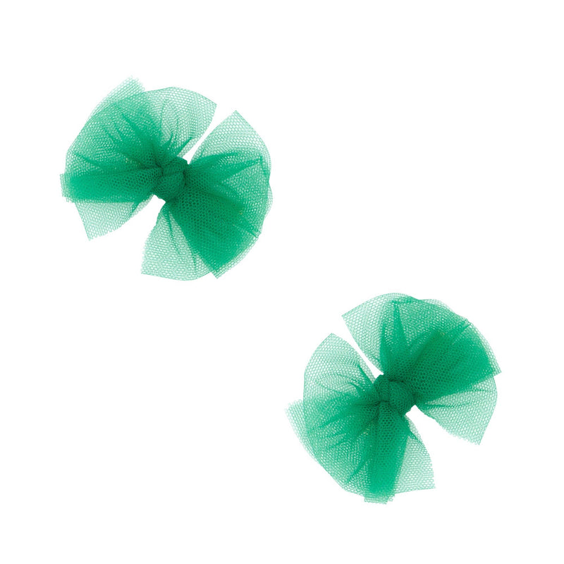 2PK TULLE BABY FAB CLIPS: Kelly green