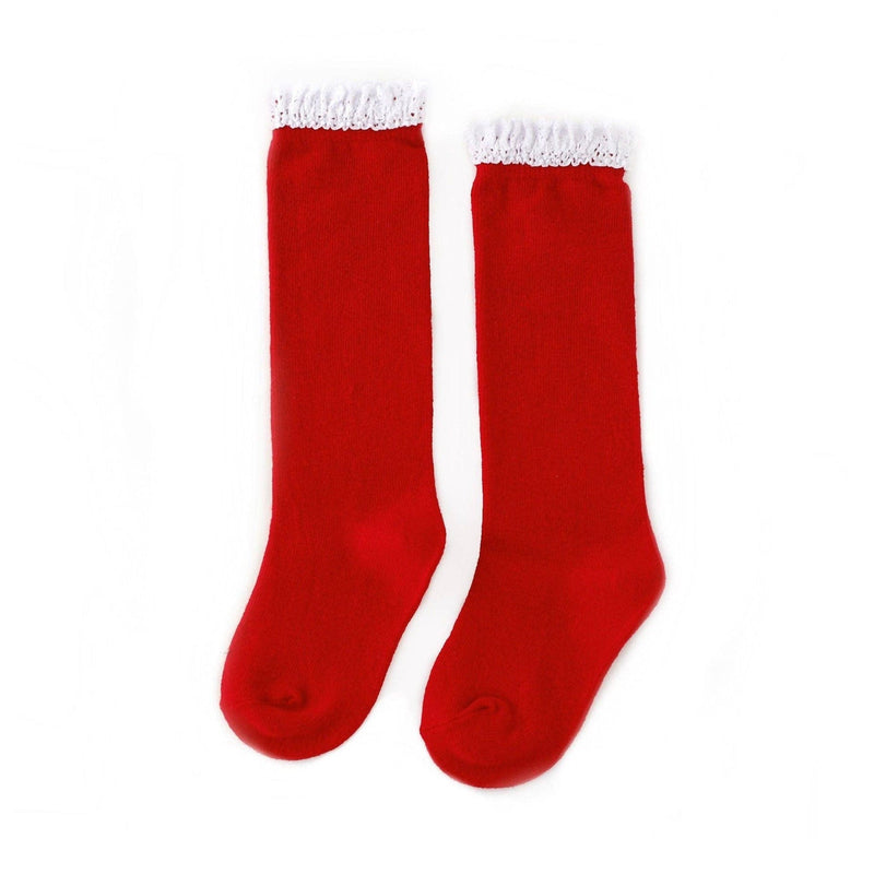 Little Stocking Co. | Santa Baby Lace Top Knee High Socks