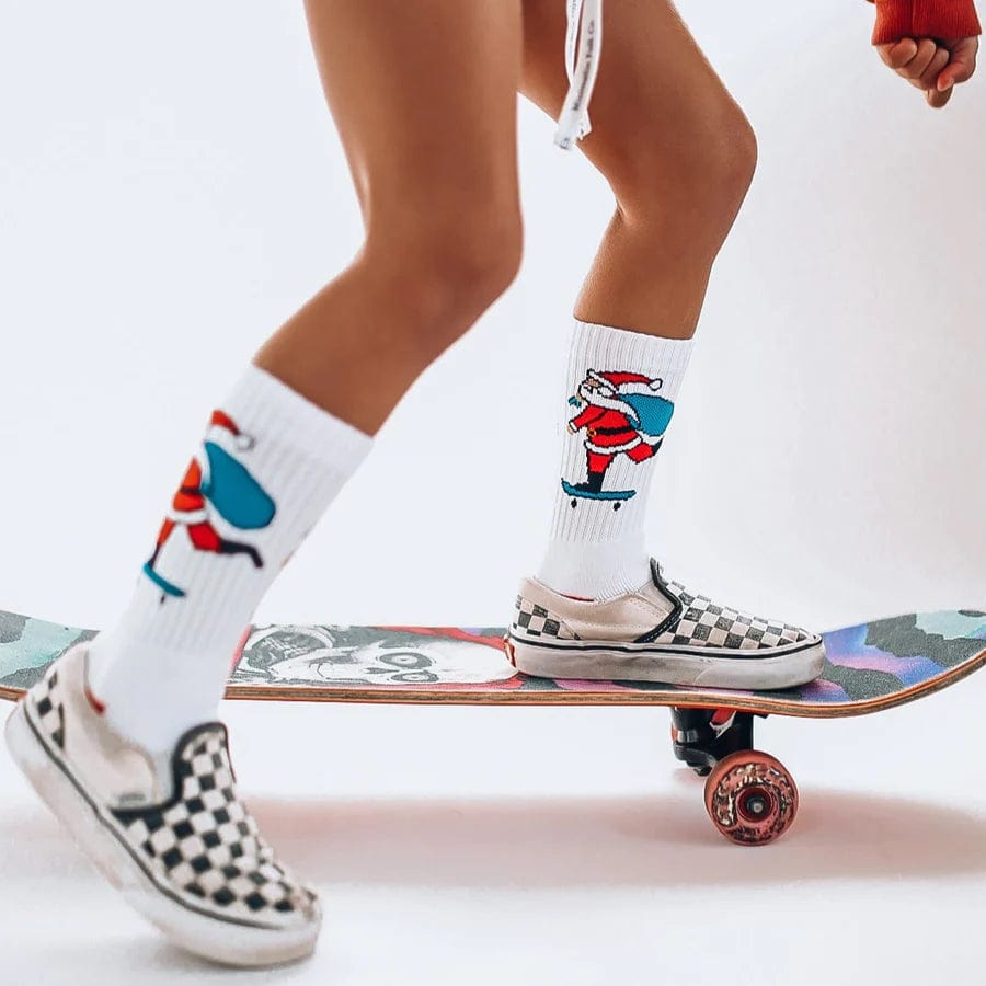 Skateboard Santa Tube Socks
