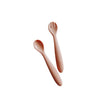 Pretty Please Teethers | Silicone Fork & Spoon (Mahogany Rose)