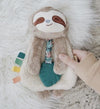 Itzy Lovey Sloth Plush with Silicone Teether Toy