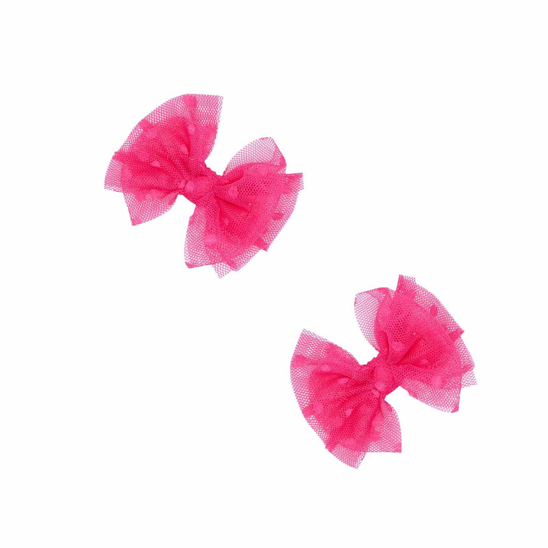 2PK TULLE BABY FAB CLIPS: hot rose